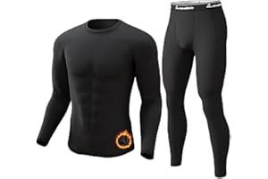 CL convallaria Long Johns Thermal Underwear for Men Soft Fleece Lined Base Layer Cold Weather Top Bottom Gift Set