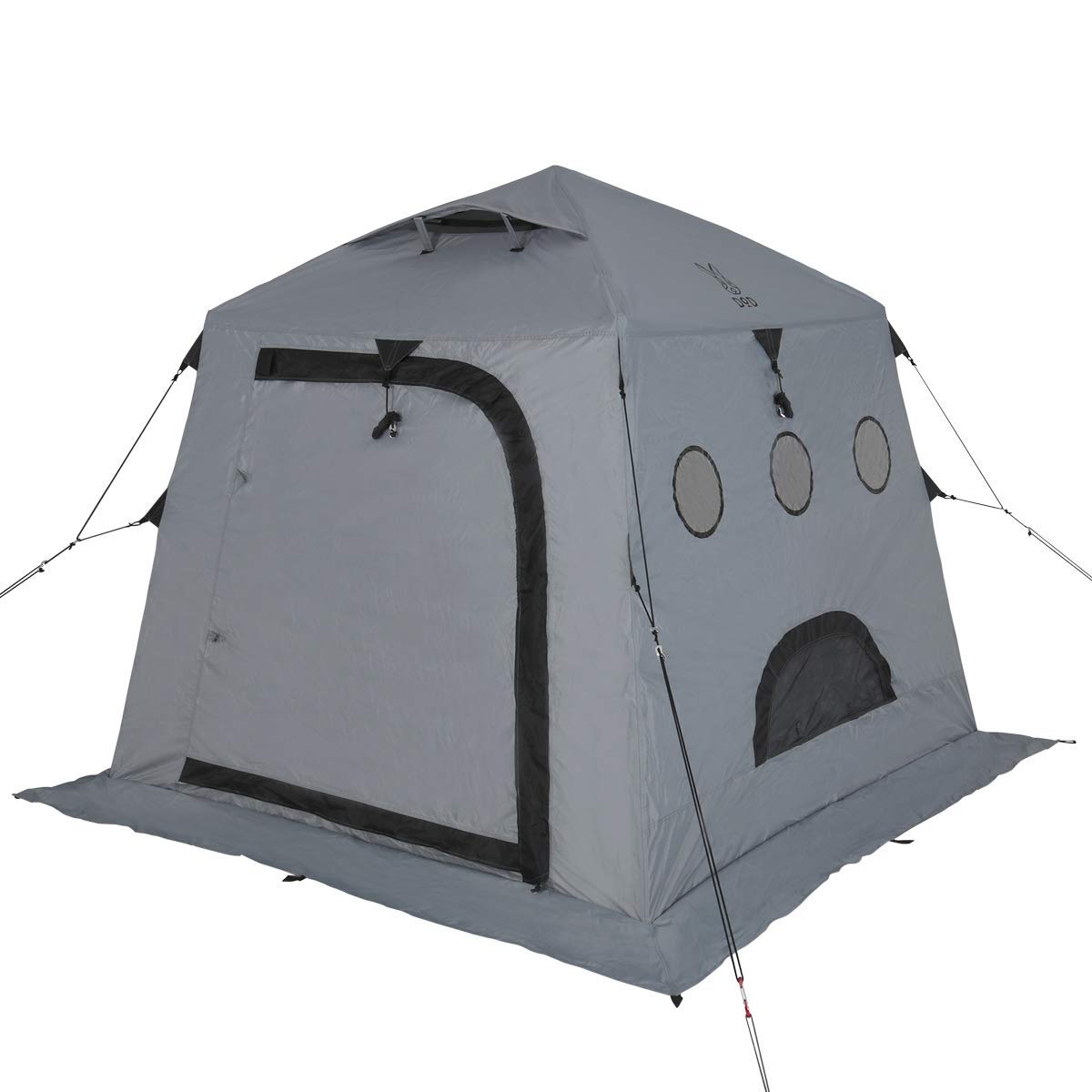 組み立て テント Dod ディーオーディー 簡単 で B07kxt4kbr ワンタッチ構造 1 2人用 グレー サブマリンテント ワカサギ釣り テント本体 大特価
