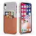 Bigphilo Wallet Case for 6.1'' iPhone XR 2018, Mix Series Soft-Touch Fabric Protective Cover with Synthetic Leather Card Holder/Slot Compatible iPhone Xr - Gray/Brown