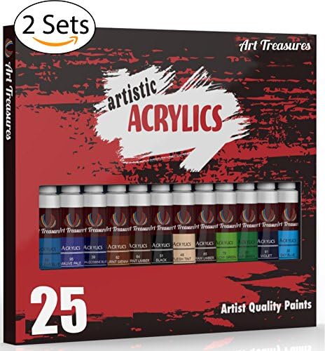 Acrylic Paint Set With Free Large White Tube 24 Best Selling Colors-2Sets