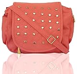 Typify Leather PU Women & Girls Casual College Office Stylish Latest Sling Bags (Peach)