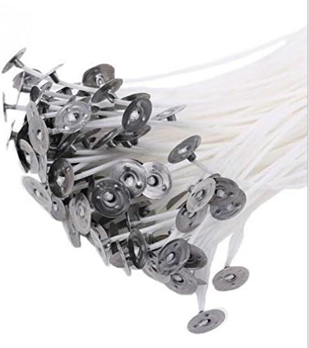 Espero 9.45"L Cotton Waxed Wicks Natural Candle Wicks For Candle Making Candle DIY 100pcs White
