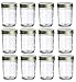 North Mountain Supply 8 Ounce Regular Mouth Tapered Mason Canning Jars - With Gold Safety Button Lids - Case of 12
