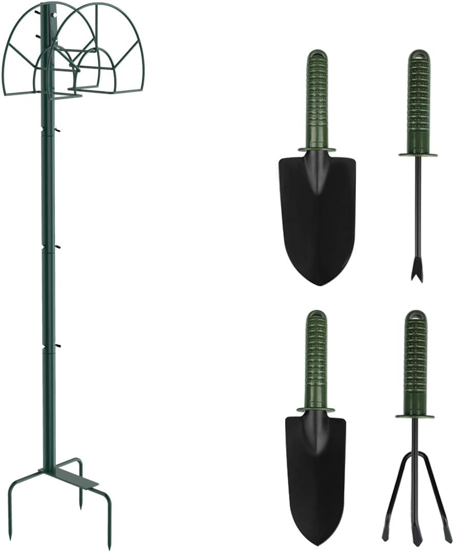 outdoor hose holder on Amazon Com Proxracer Garden Hose Holder Detachable Metal Water Hose Holder Hose Hanger Free Standing Garden Hose Storage Hose Stand For Outside Yard Lengthen Upgraded With Package Of Gardening Tools Home