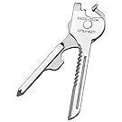 Swiss+Tech ST66676 Polished SS 6-in-1 Utility Key Multitool for Keychain for Auto, Camping, Hardware