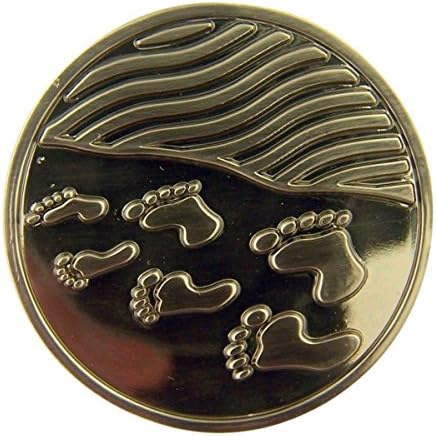 Silver Tone Faithful Protector Pocket Token with Prayer - Footprints