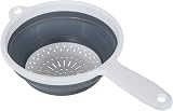 Addis Pop & Store Collapsible Colander with Handle White Grey 34x20x3 cm