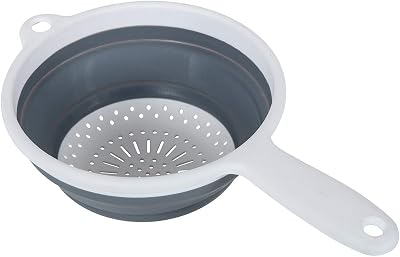 Addis Pop & Store Collapsible Colander with Handle White Grey 34x20x3 cm
