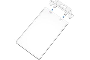 2 Pack Clear ID Badge Holder for Lanyard Hard Plastic ID Card Holder by Fallen One, Permanent Locking, Vertical, Heavy Duty