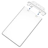 2 Pack Clear ID Badge Holder for Lanyard Hard