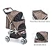 Comiga Pet Stroller, 3-Wheel Cat Stroller, Foldable Dog Stroller with Removable Liner and Storage Basket, for Small-Medium Pet,Coffeethumb 2