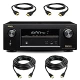 Denon AVR-X2100W 7.2 Channel Full 4K Ultra HD A/V Receiver with Bluetooth and Wi-Fi with a Pair of 10ft and HDMI Cables