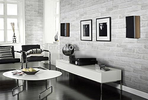 Vintage Embossed Wallpaper Brick Wall Roll Modern Grey White 3D Effect Brick Wallpaper For Walls,Living room Background Covering