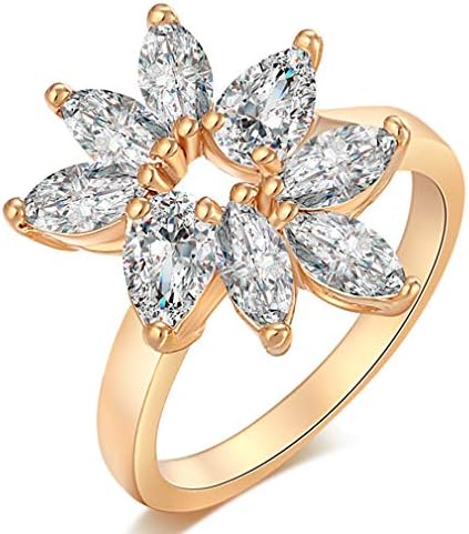 GCZYJBR Women Girlfriend Birthday Gift Ring, Setting with Super-flash Zircon ring, Gorgeous Exquisite Noble