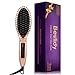 Bestidy Hair Straightener Brush,Ceramic Heating Straightening Irons Anti Scald,LCD Display- For Silky Hair (Gold)