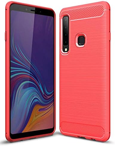 Galaxy A9 2018 Case, Galaxy A9 Star Pro Case, Rnicy Slim Shock Absorption Rubber Soft TPU Flexible Brushed Texture Protective Cover Case for Samsung Galaxy A9 2018 (Red)