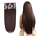 12-22inch Clip in Remy Human Hair Extensions Grade 7A Thick to End Full Head Natural Hair Long Straight 8 Pieces 18clips 95g 16