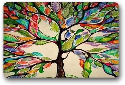 Heymat Design Unique Com table Style Door Mats Decor Gorgeous Tree Of Life Watercolor Doormat Size Doormat Floor Mat Indoor/Outdoor Decorate Your Home 23.6 x 15.7 Inches