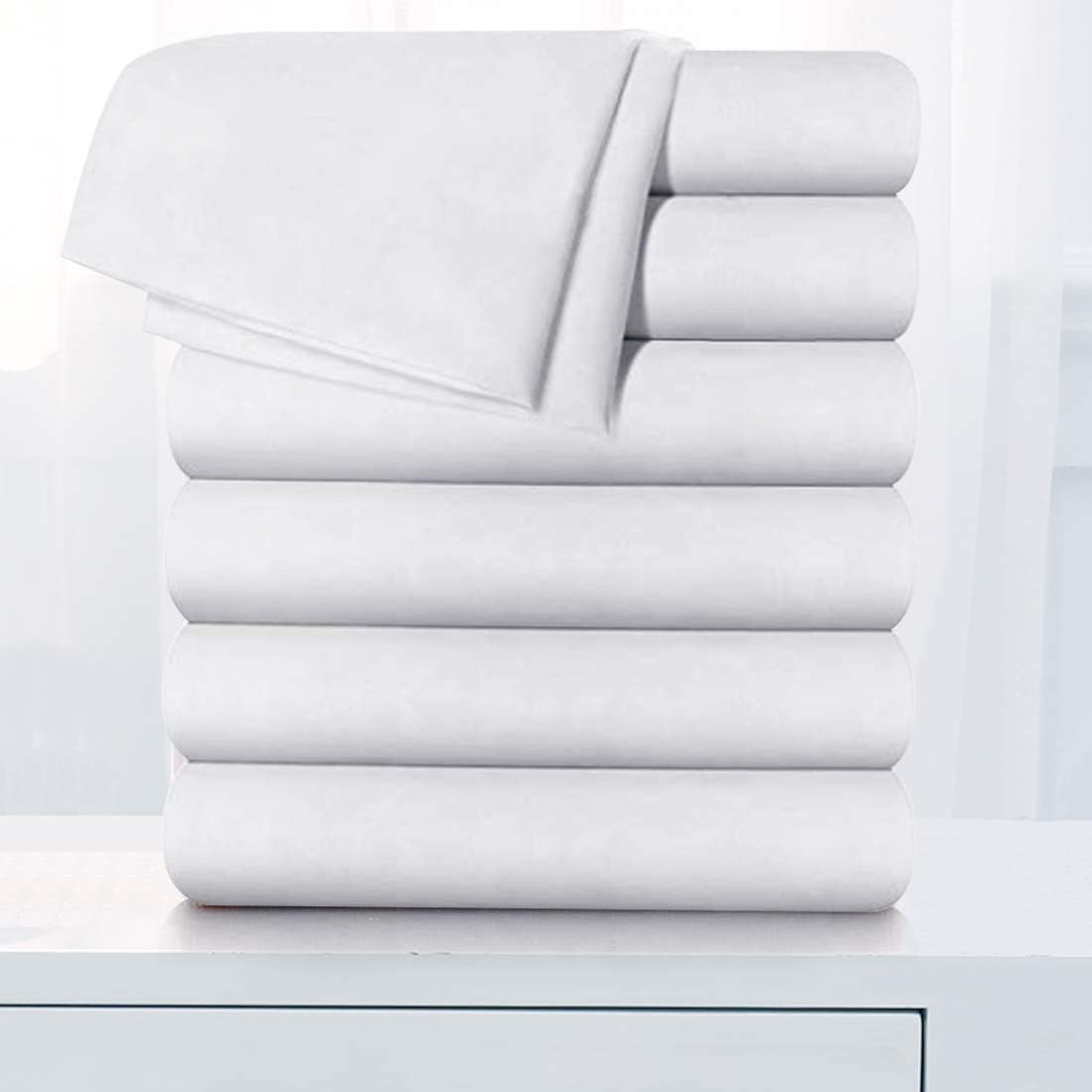 Balichun 6 Pack Flat Sheet Set -Premium Quality Sheet Soft and Breathable Wrinkle, Fade Resistant Bed Top Sheet for Hotel and Hospital Use,Twin Size Grey: Home & Kitchen