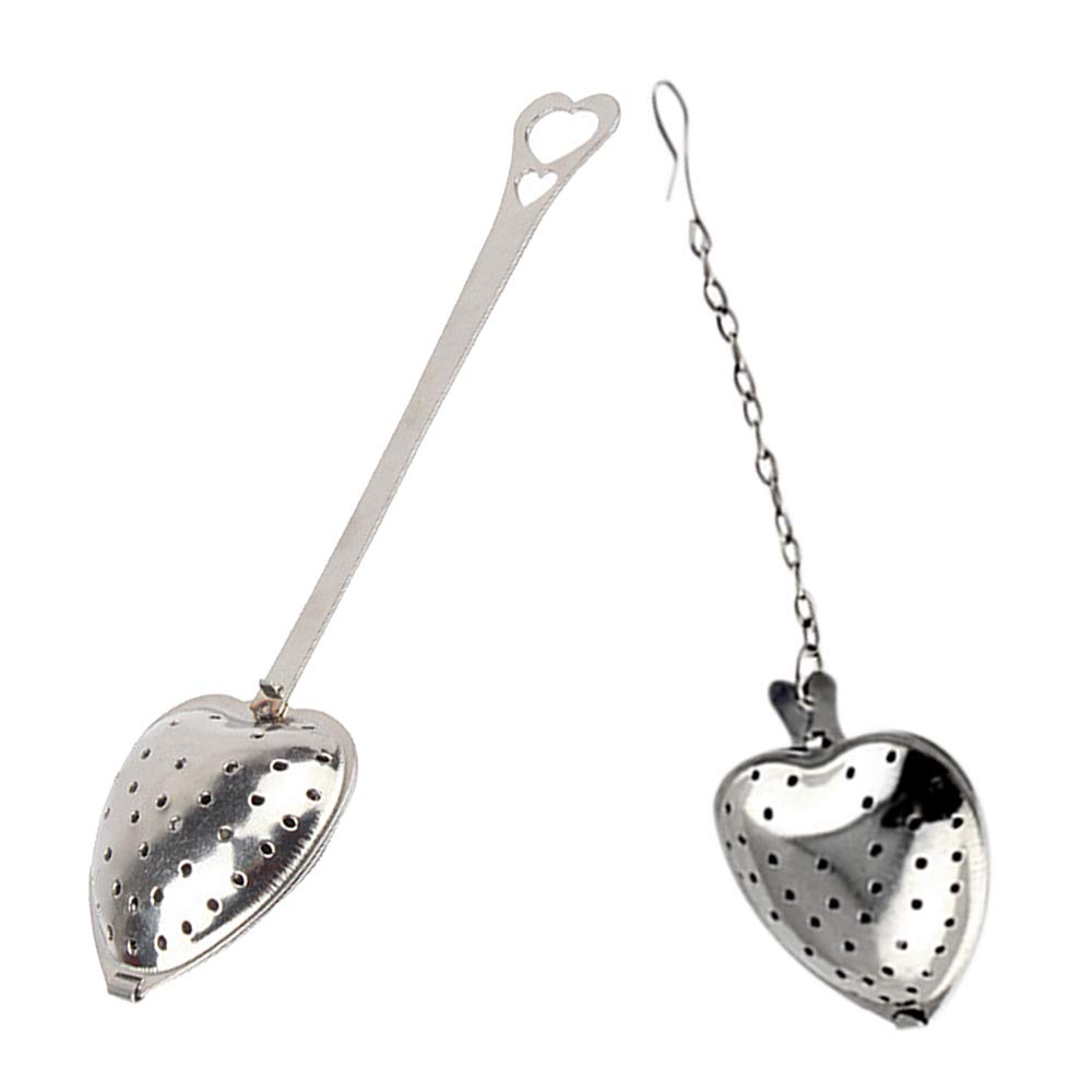 IKAAR Tea Strainer Tea Infuser Strainer Stainless Steel Tea Filter for Loose Leaf Tea with Extra Fine Mesh Heart Shape Tea Infuser (Pack of 2)