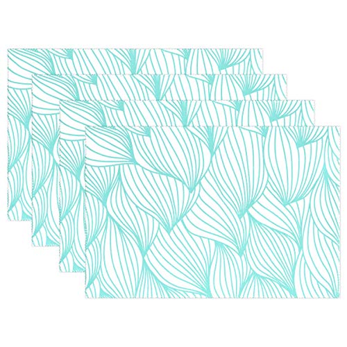 XiangHeFu Placemats Abstract Floral Shell Waves Seamless 12x18 inch 1 Piece Non Slip Heat Resistant for Dinning Table
