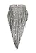 Qiaose Stunning Rhinestone Choker Necklace Women Statement Necklace Long Chain Necklace (Silver)