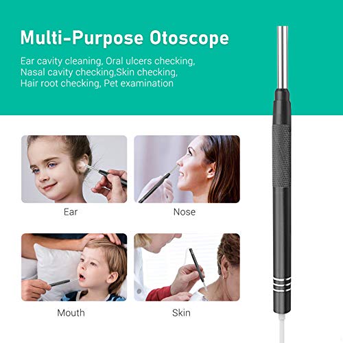 3.5mm USB Otoscope Ear Scope Camera - WETDCQ Waterproof HD Visual Ear Endoscope Ear Camera with Earwax Cleaning Tool, 6 Adjustable LED Lights and 3-in-1 Connector for Android and Windows