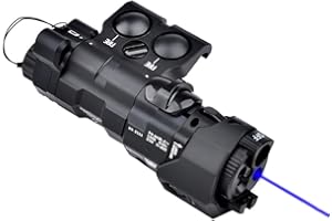 AIMSNIPER Metal ML C+ Box Laser Sights，with IR Laser + Red/Green/Blue Laser Sight + IR Fill Light + Strobe/Momentary/Constant Modes Whitelight LED 220 Lumens Flashlight，for 20mm Rail