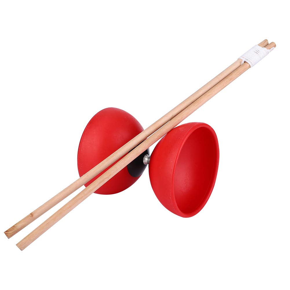 Cuque July Summer Gifts Diabolo Triple Bearing, ABS Triple Bearing Diabolo Set 4 Colors 5.71 * 4.72 * 4.72 Diabolo Bearing, for Beginners Indoor Outdoor Intermediate Players(red)