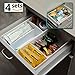 Adjustable Kitchen Drawer Organizer Storage Box Dividers for Jewelry Cabinet Junk Desk Drawer Dividers Organizers Containers, Single Row 2 Sets + Double Rows 2 Sets, White