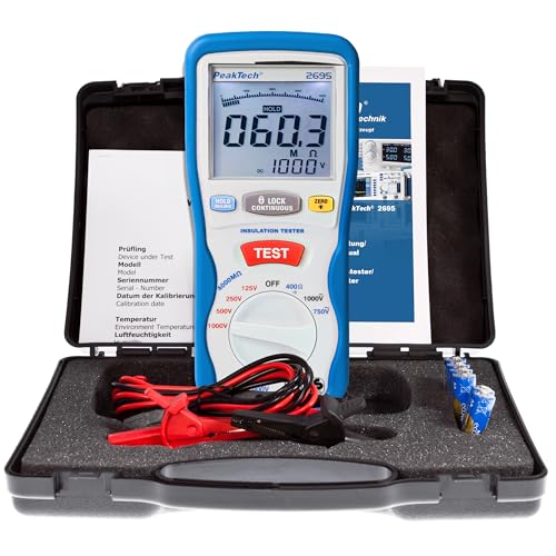 PeakTech 2695, Digital Insulation Meter, 3 1/2 Digit, 125/250/500/1000 V 4000 M & # X2126;