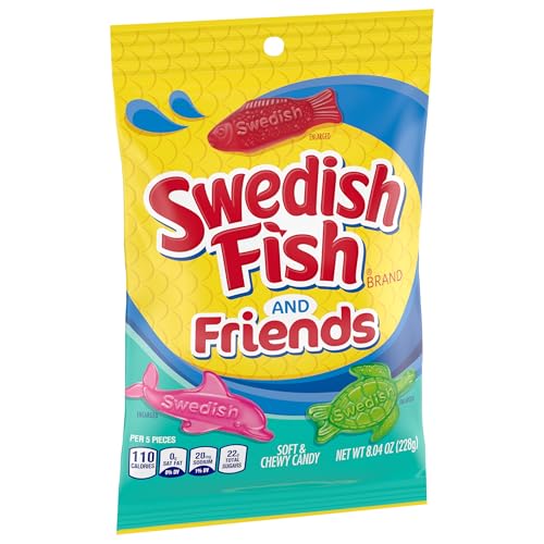 SWEDISH FISH AND FRIENDS SOFT & CHEWY CANDY, 8.04 OZ