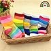 Searchself Boys Color Stripe Seamless Cotton Dress Socks (3-5 Years, Colorful)