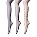 Women Fishnet Stockings – 3/4 Pairs Fishnets Tights for Dancing Party Halloween (One Size, blue, 3 pairs)