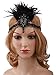 Vijiv Vintage Silver Beaded 20s Headpiece 1920s Gatsby Flapper Headband Feather