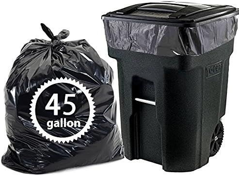 Nicesh 45 Gallon Contractor Trash Bags, 66 Counts, Black