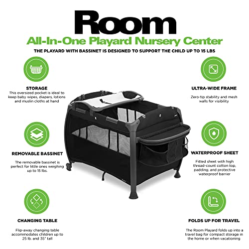 Joovy RoomPlayard, Nursery Center, ChangingTable, Black