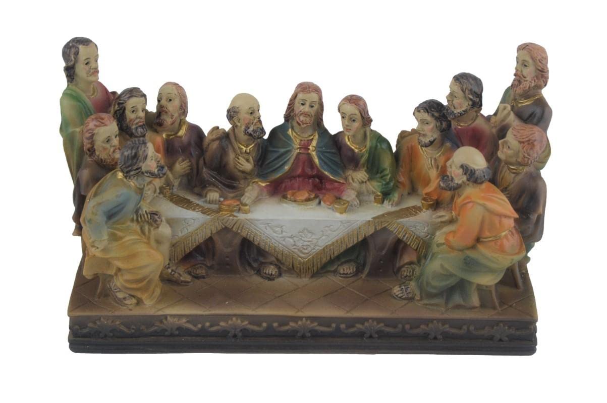 Jesus Last Supper in Resin Long cm.15 Last Supper Easter Nativity by Paben