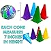 Traffic Cones 7 Inch Assorted Colors Plastic Traffic Cones - 12 Pack of 7 Multipurpose Construction Theme Party Sports Activity Cones for Kids Outdoor and Indoor Gaming and Festive Events