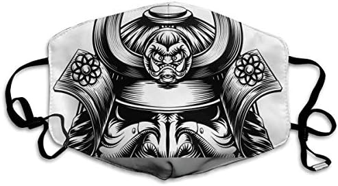 TRUSTINEEB Vintage Style Oriental Demon Samurai Mask Breathe Healthy Dust,Allergy & Flu Mask Comfortable,Washable Protection from Dust,Pollen,Allergens,Cold & Flu Germs with Antimicrobial Asthma Mask