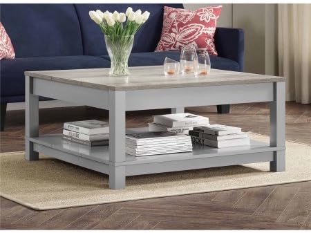 Langley Bay Coffee Table with Storage in Soft painted Gray finish