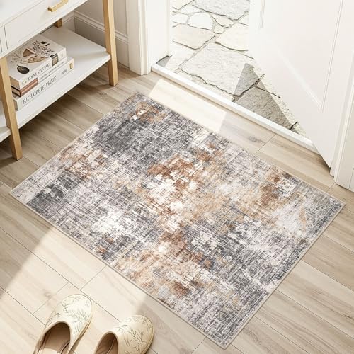 DMOYEST Washable Neutral Modern Abstract Area Rug