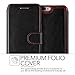 iPhone 7 Plus Case, VRS Design [Layered Dandy Series] Slim Fit Premium PU Leather Wallet with 3 Card Slots (Black)