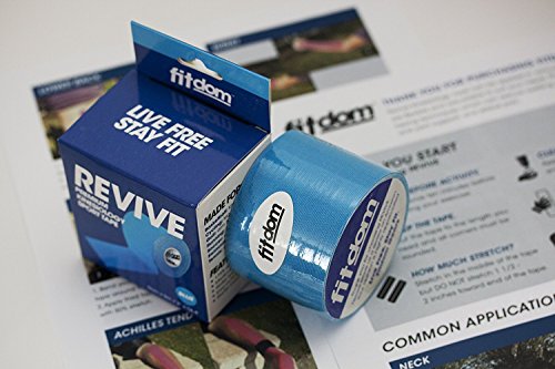 Fitdom Kinesiology Physiotherapy Synthetic Sports Tape in Uncut, Precut & Bulk Roll + BONUS Instruction. FDA Approved. Therapeutic Taping for Knee, Shoulder, Elbow & More. Providing Recovery & Support
