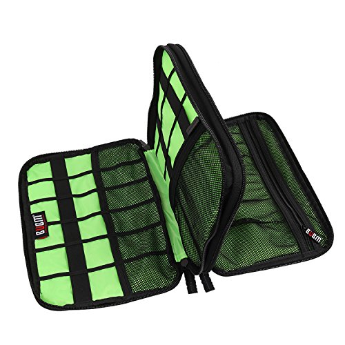 BUBM Travel Cable Organizer, Universal Electronic Accessories Bag Gear Storage Bag for Cord, USB Flash Drive, Earphone and More, Perfect Size for iPad Mini (Medium, Black)
