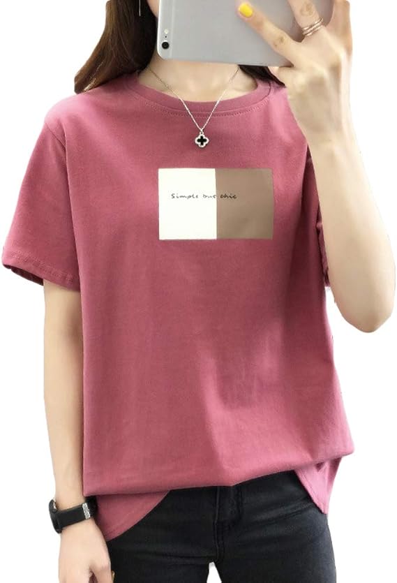 Amazon semo1mus Tシャツ レディース トップス カットソー 丸ネック 半袖 綿100 夏 ゆったリ レッド L Tシャツ カットソー 通販 Amazon semo1mus Tシャツ レディース トップス カットソー 丸ネック 半袖 綿100 夏 ゆったリ レッド L Tシャツ カットソー 通販