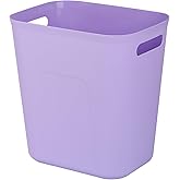 UUJOLY Plastic Small Bathroom Trash Can Wastebasket, 3.5 Gallon, Purple | Compact Sturdy Garbage Can for Bathroom, Laundry Room, Kitchen, Office, Kids Room, Dorm, Durable, Easy to Clean