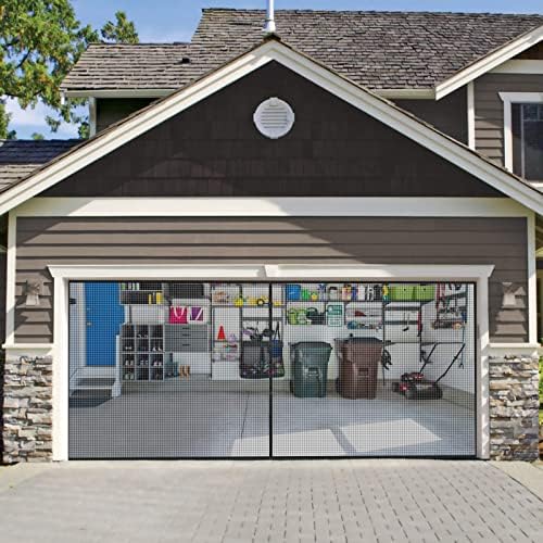 Garage Door Screen for 2 Cars Garage Door 16X7FT Reinforced Fiberglass