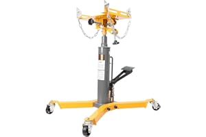 Bacar 1100 LBS Hydraulic Telescoping Pressure Transmission Jack 4 Legs Base with 360 Degree Swivel Wheels Car Tool Accessary