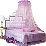 GYBest New Stylish Round Lace Curtain Dome Bed Canopy Netting Princess Mosquito Net Purple